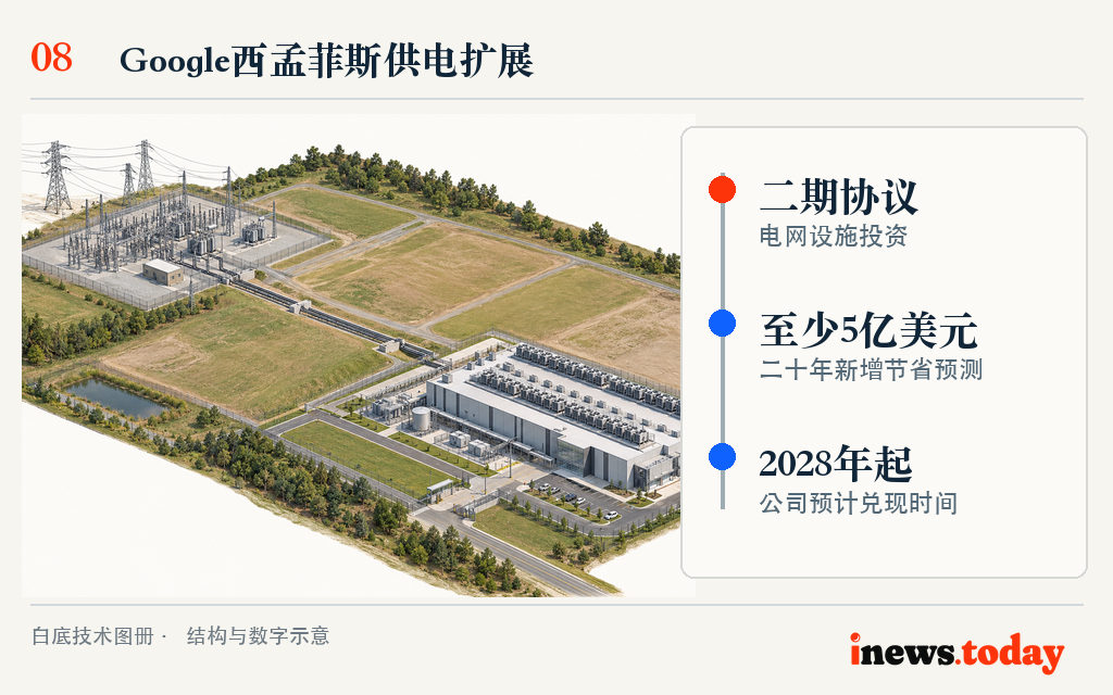 图8|Entergy把Google西孟菲斯二期供电与电网投资放在同一协议,新增节省估计为二十年5亿美元。