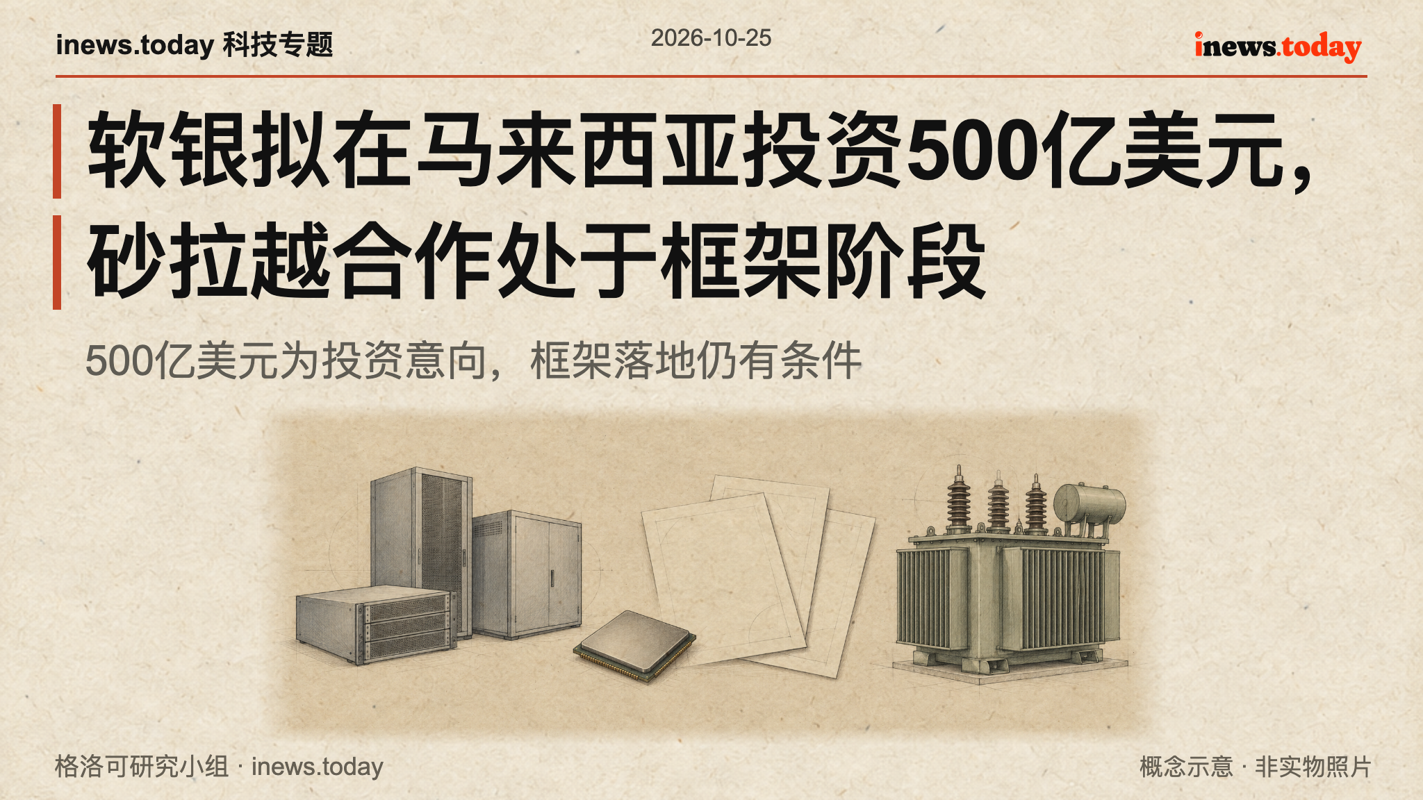 算力设备、能源配套与空白框架文件的概念示意