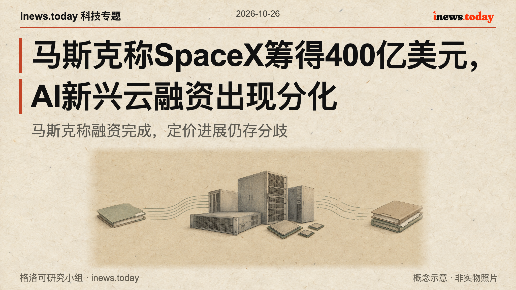 GPU设备与合同连接呈现AI算力融资分化,概念示意。