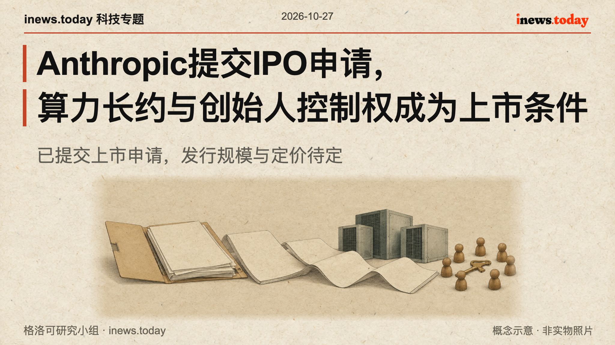 上市申请文件、算力长约与创始人表决权的概念示意
