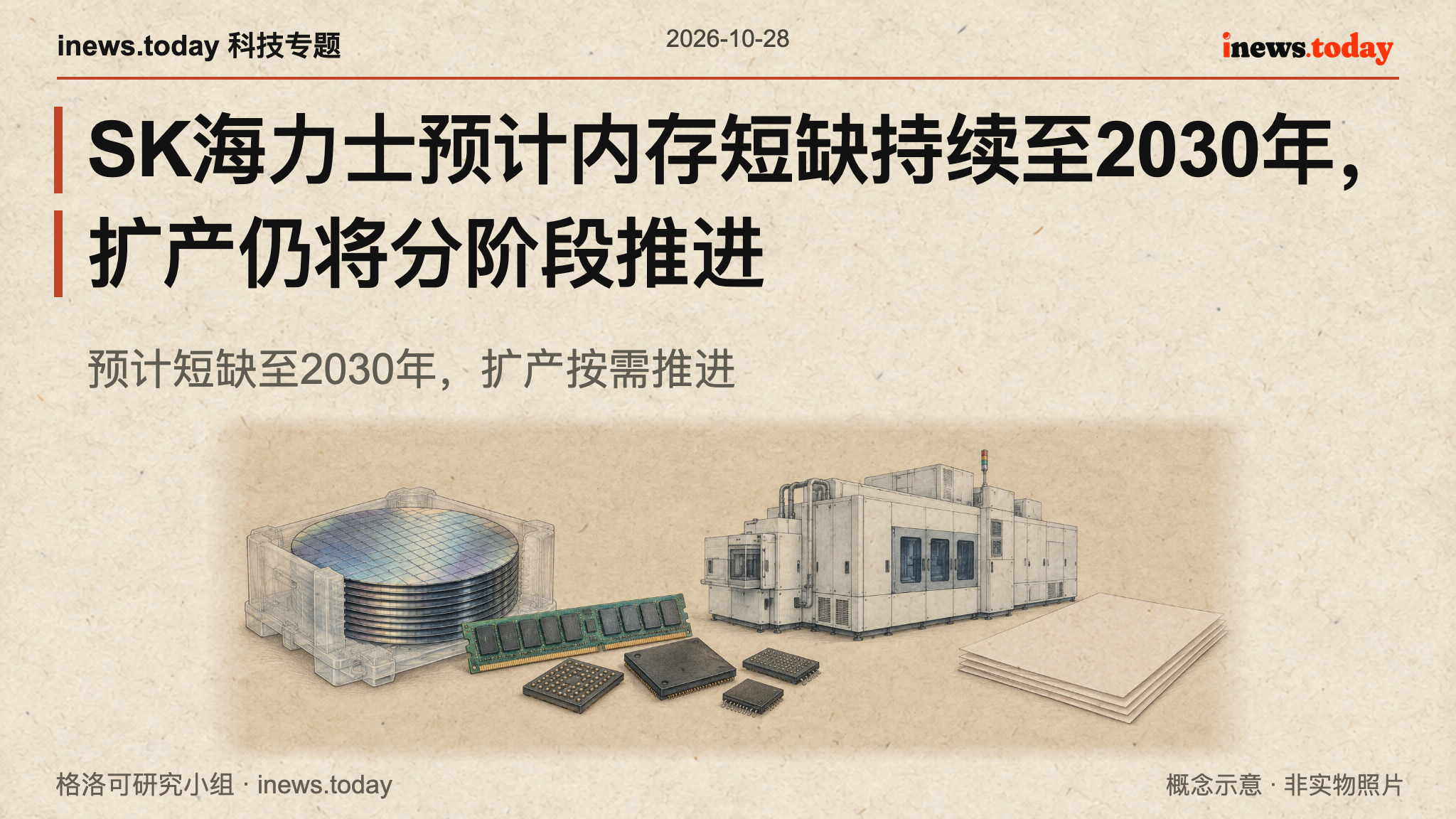 晶圆、内存封装与供货协议的概念示意